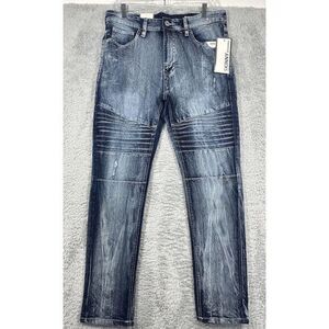 SOUTHPOLE Jeans Mens‎ 34x30 Actual 32x31 Dark Blue Distressed Skinny Hip Hop